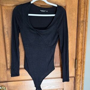 A&F Black Long Sleeve Bodysuit